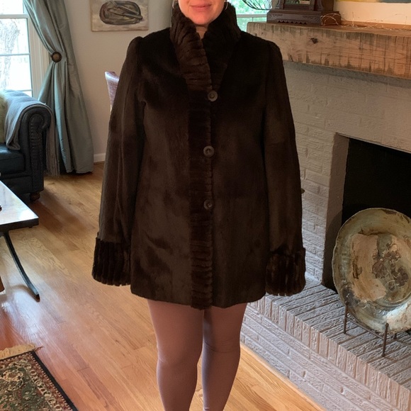 Reversible fur coat